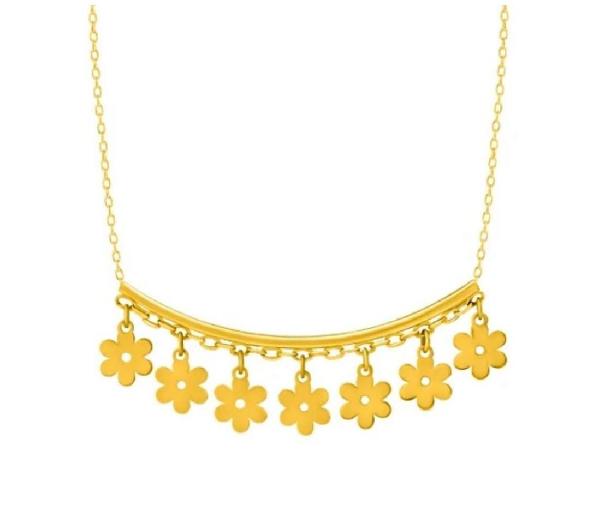 گردنبند طرح لبخند و کل